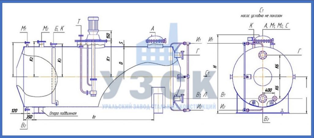 Чертеж емкости ГКК в Элисте